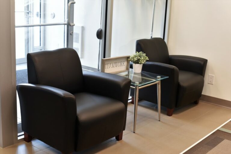 Comfy Chairs in the EYE For Business Reception Area